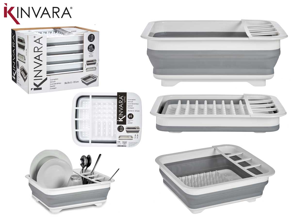 Adjustable Dish Rack White And Grey