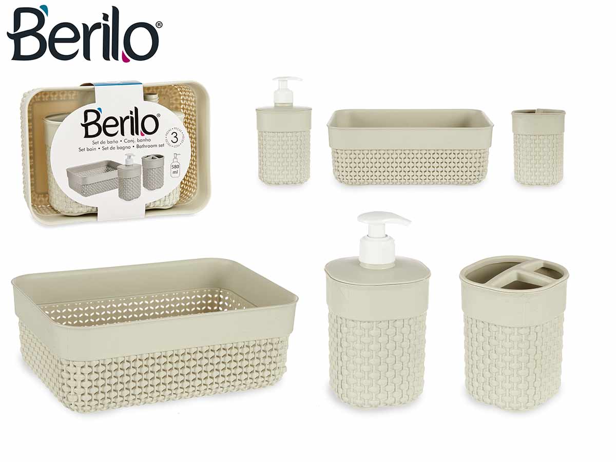 3 Pieces Beige Bathroom Set