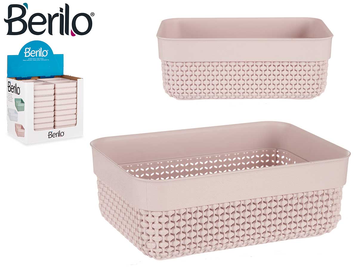 Cesta Rectangular Rosa