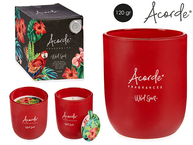 Vela Aroma Frutos Rojos Diseño Vaso 20h