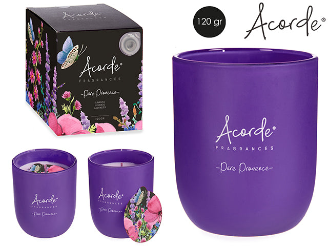 Vela de vidro com design perfumado lavanda 20h