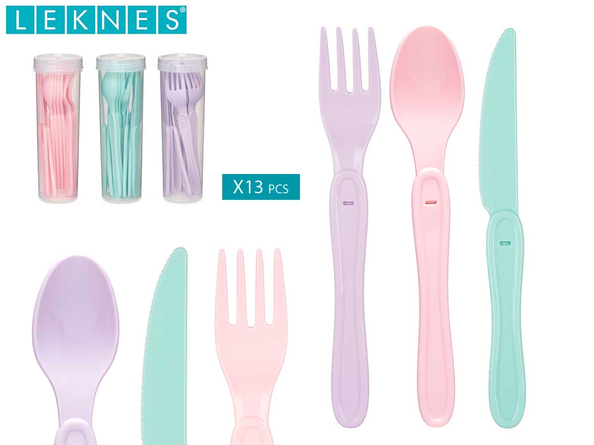 Utensílios de piquenique 13 peças Pastel Col Set 3