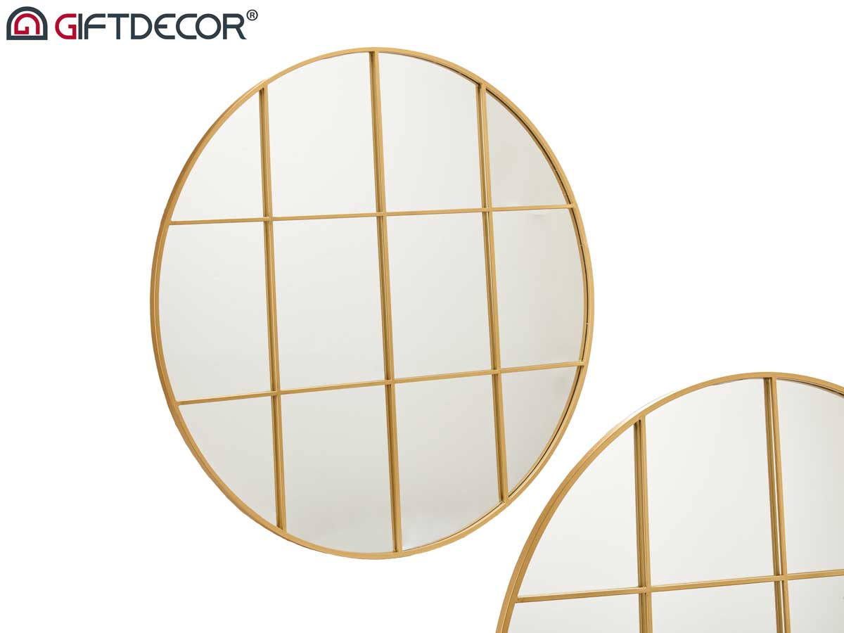 Round Wall Mirror 100 cm Gold