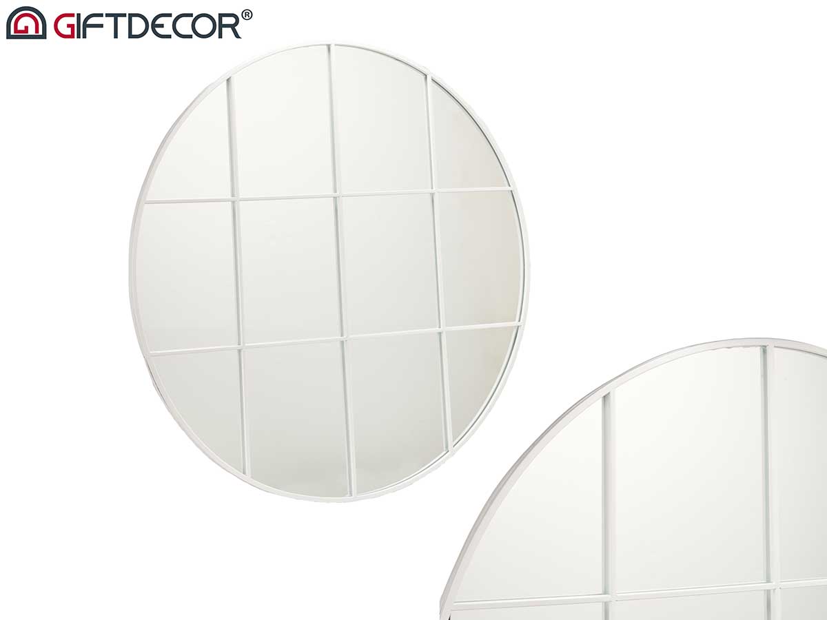 Round Wall Mirror 100 cm White