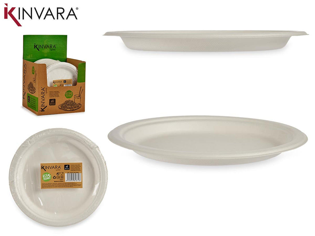 Set 6 Compostable Plates 22,5 cm