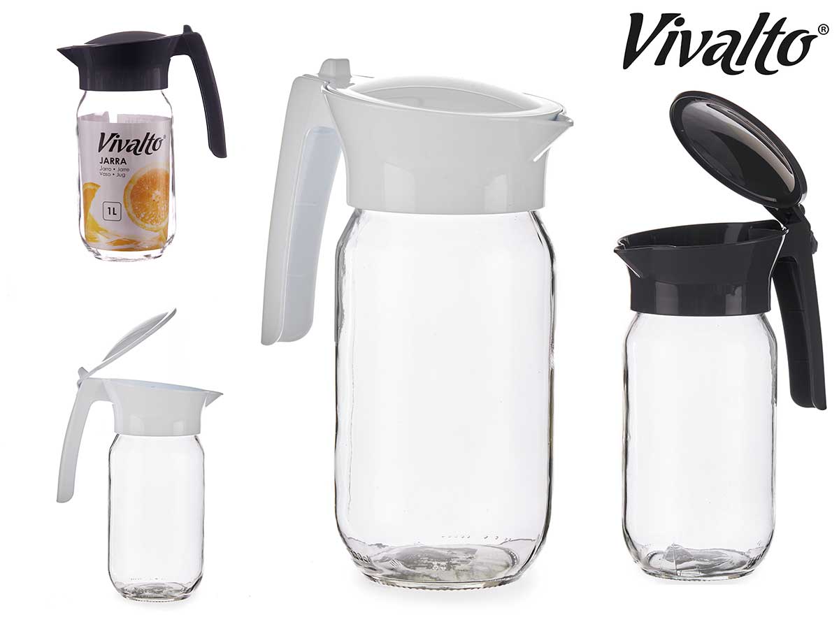 Garrafa de Vidro Branco Cinza Sortido 2 1L