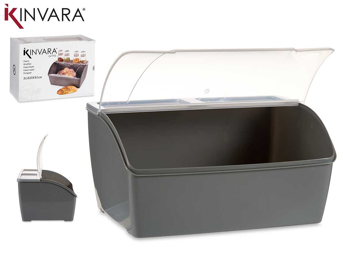 Grey Multiuse Plastic Bread Box