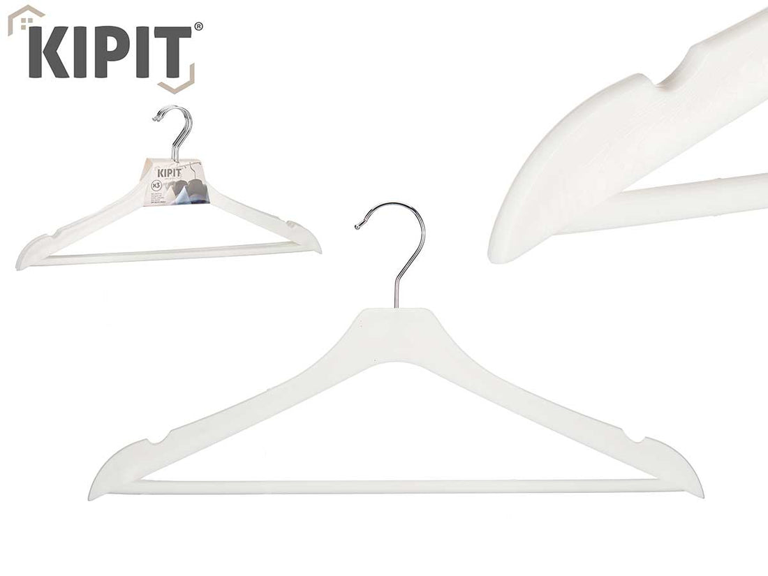 Set 3  White Plastic Hangers