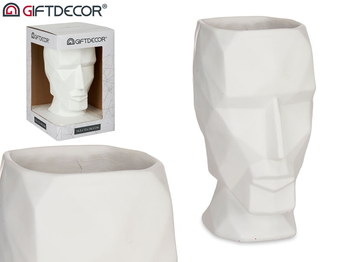 Vase 3D Face White