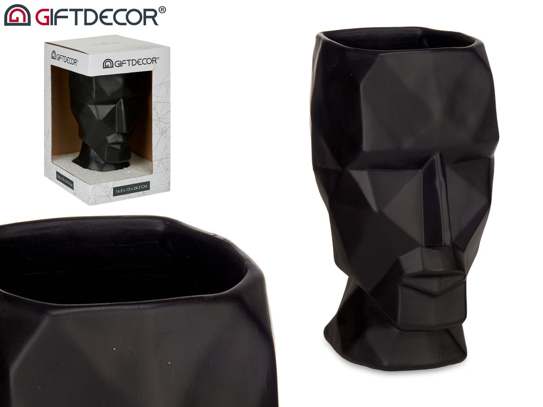 Vaso 3D Rosto Preto