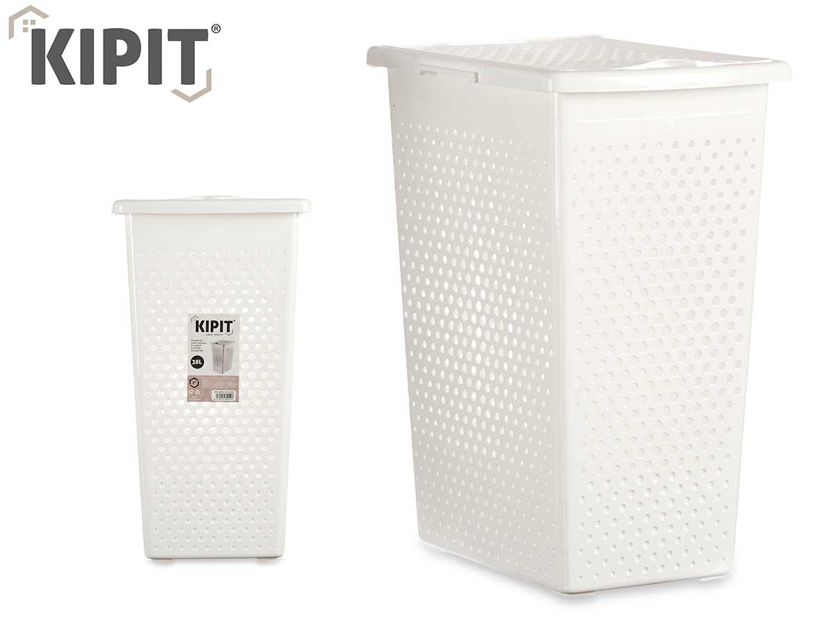 White Plastic Laundry Basket 38L