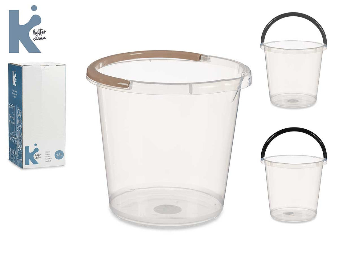 Transparent Water Bucket W Handle 13L Set 3 D Col