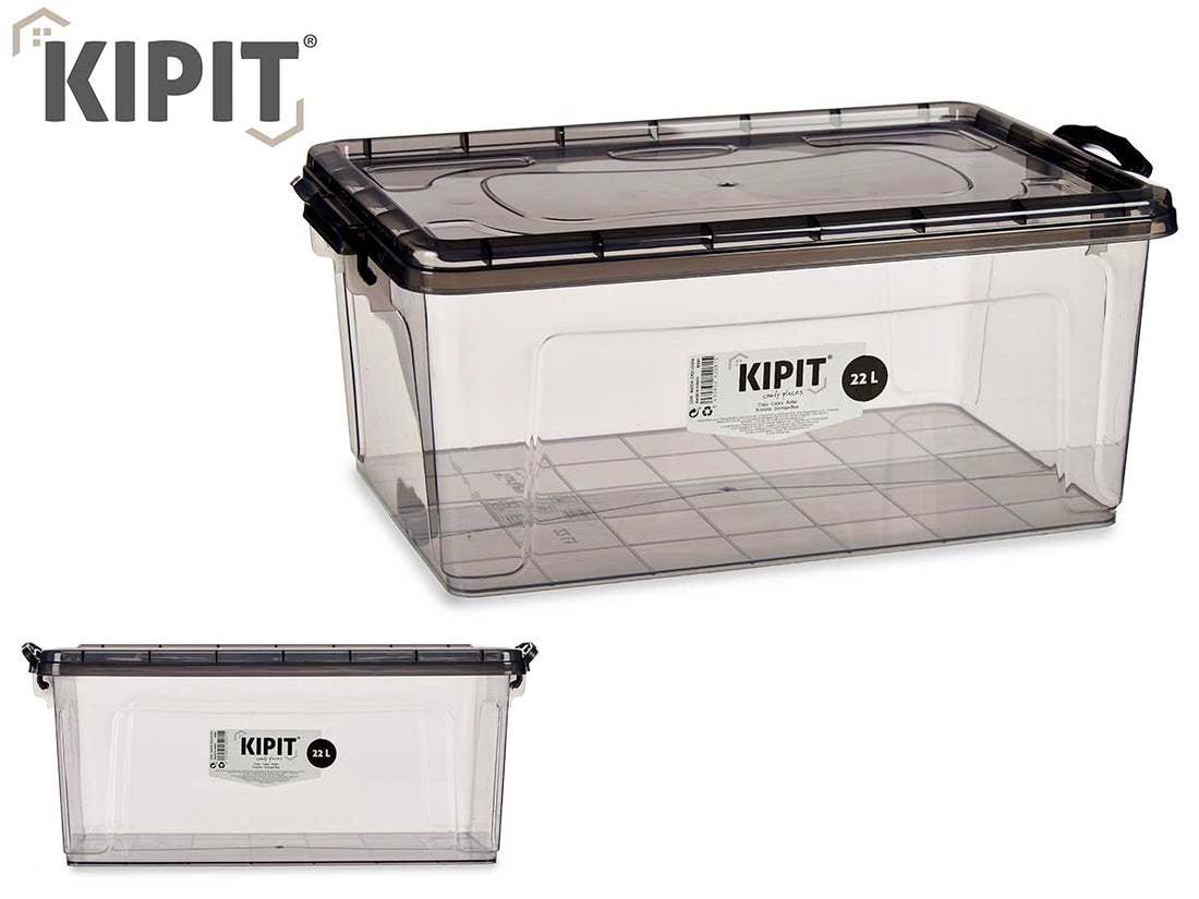 Organizador Caja Plastico Antracita 22L