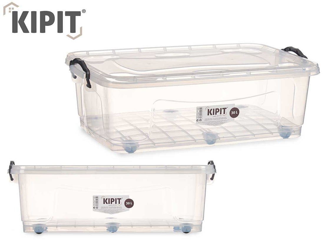 Transparent Box Under Bed 6 Wheels 40L