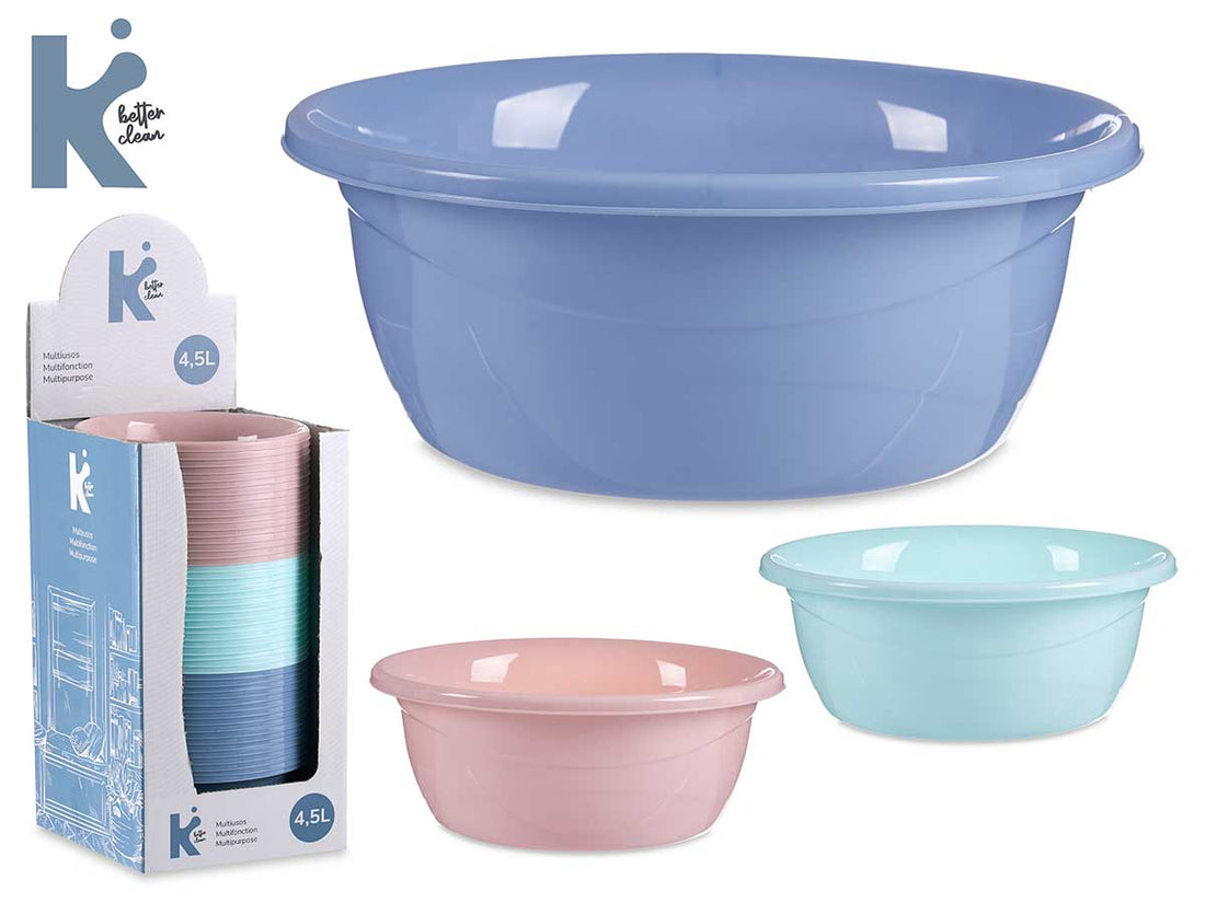 Set 3 Colors Plastic Basin 4.5L