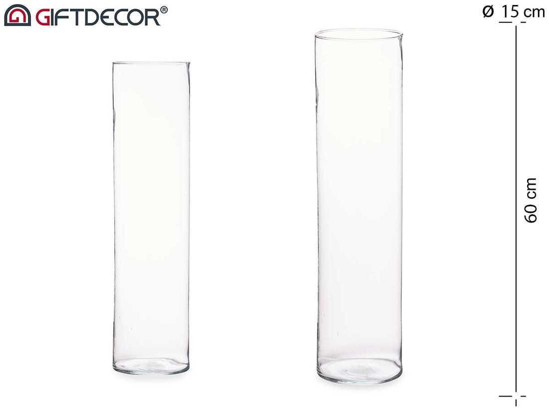 Diam 15 cm Cylinder Glass Vase 60 cm