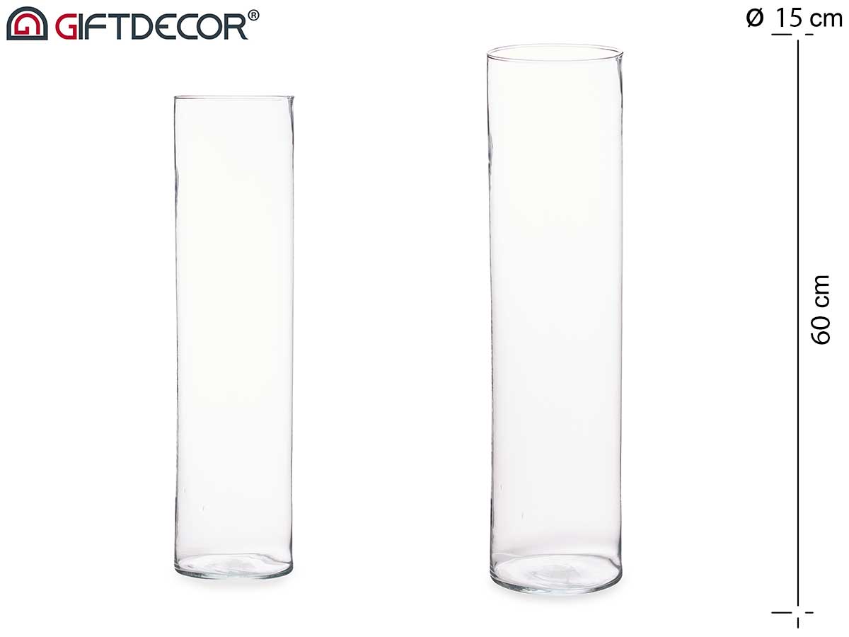 Diam 15 cm Vaso de vidro cilíndrico 60 cm