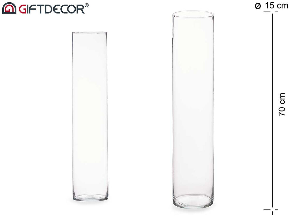 Diam 15 cm Cylinder Glass Vase 70 cm