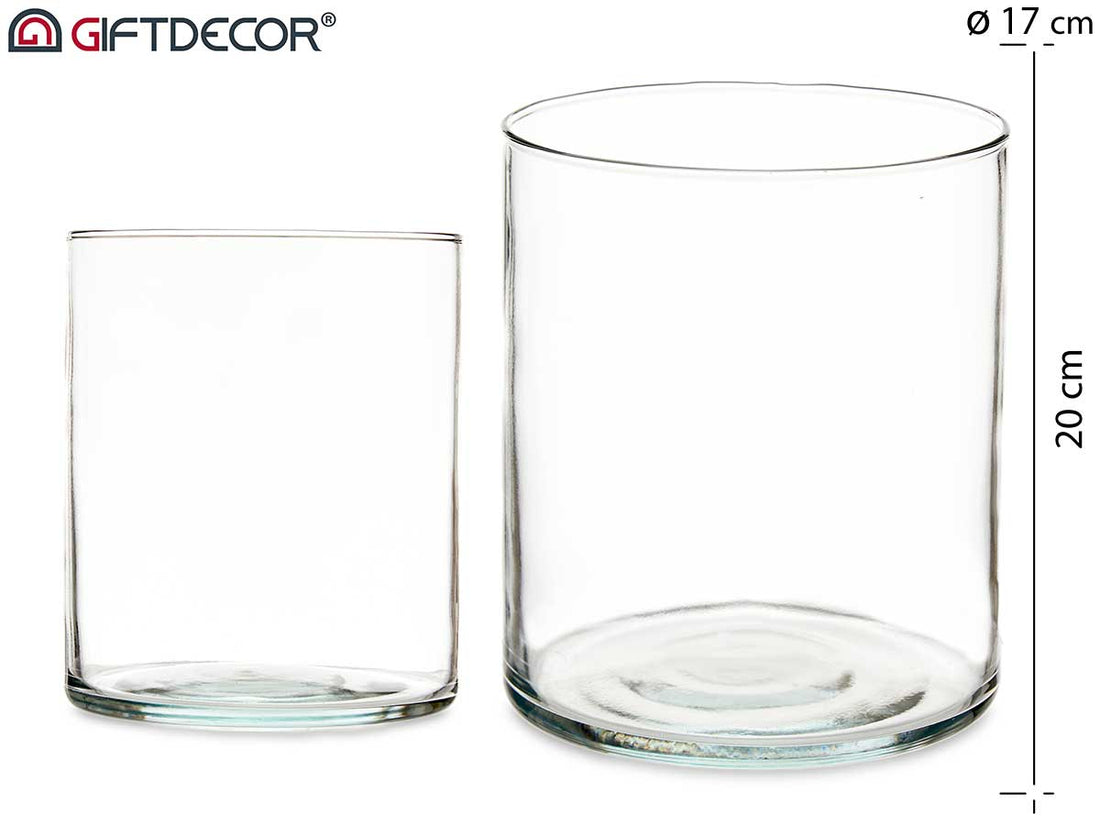 Diam 17 cm Cylinder Glass Vase 20 cm
