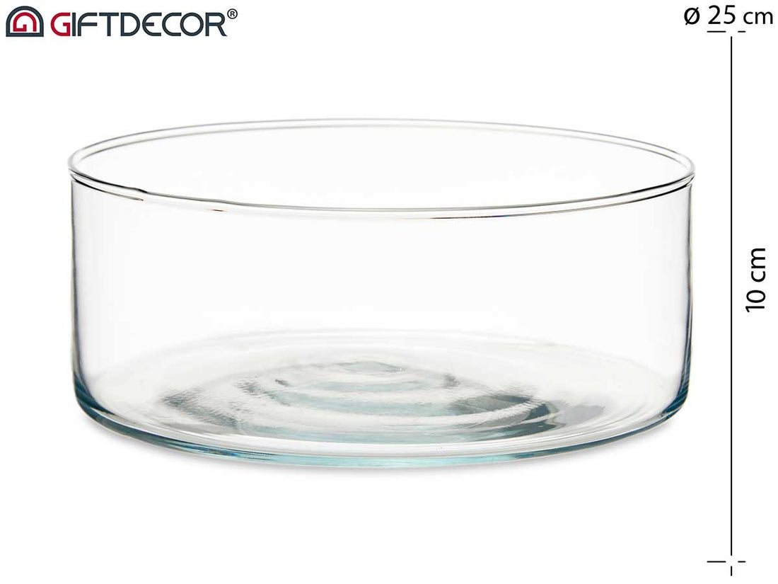 Diam 25 cm Cylinder Glass Tub 10 cm