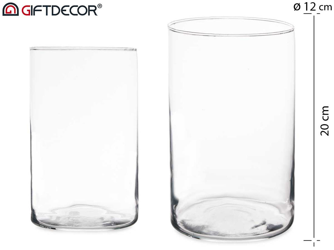 Diam 12 cm Cylinder Glass Vase 20 cm