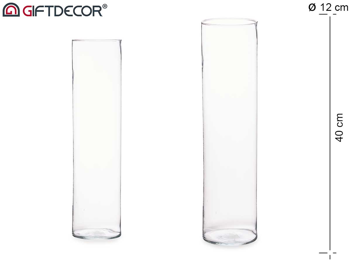 Diam 12 cm Cylinder Glass Vase 40 cm