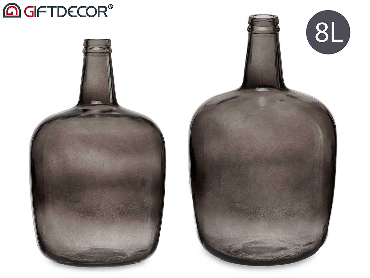 8 L Grey Glass Bottle