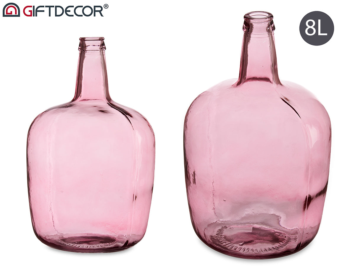 8 L Pink Glass Bottle