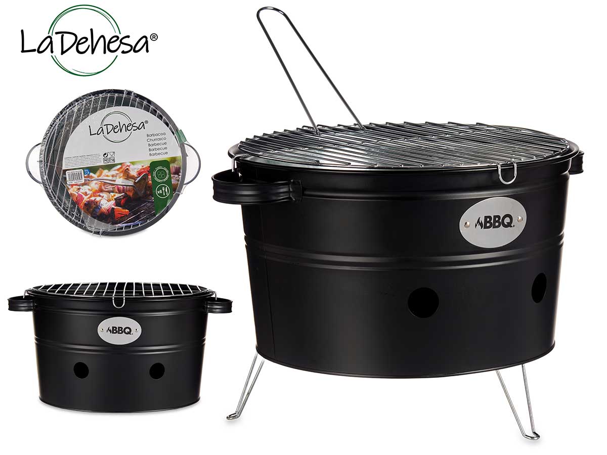 Cubo Barbacoa Portátil Negro 35cm