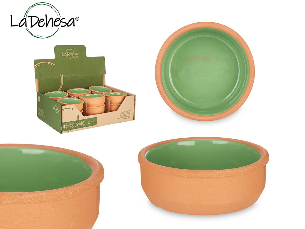 Earthenware Round Casserole 12 cm Green