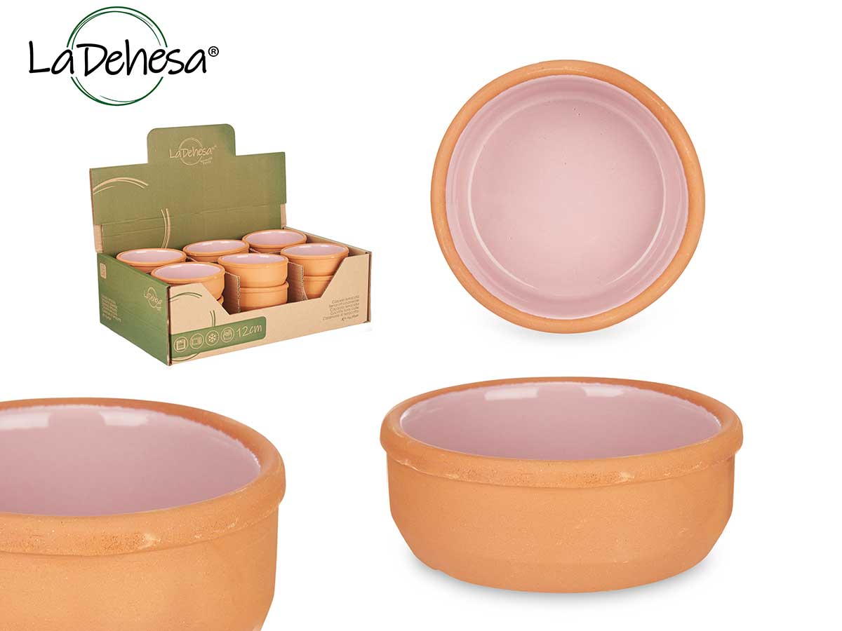 Earthenware Round Casserole 12 cm Pink