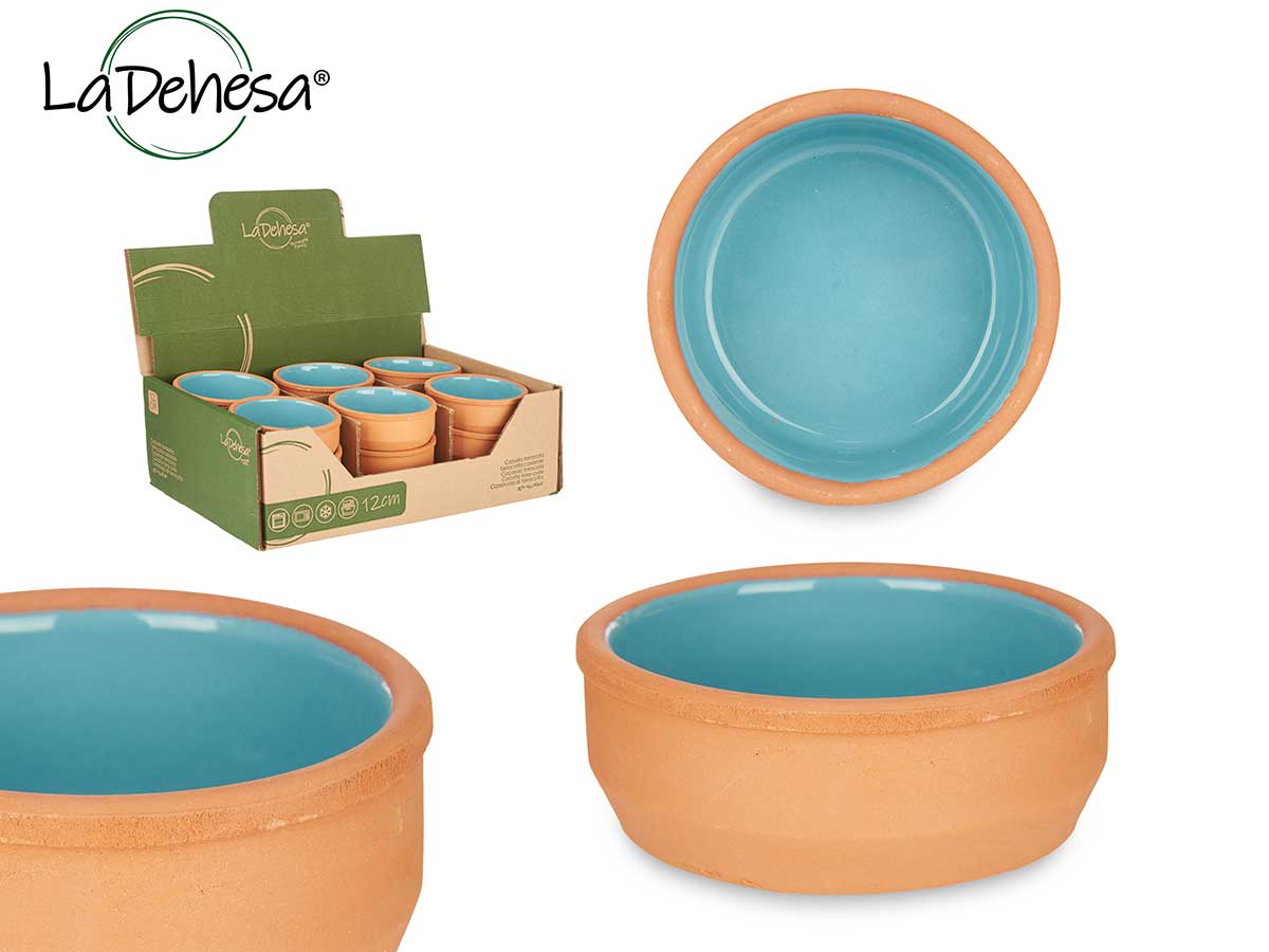 Earthenware Round Casserole 12 cm Turquoise