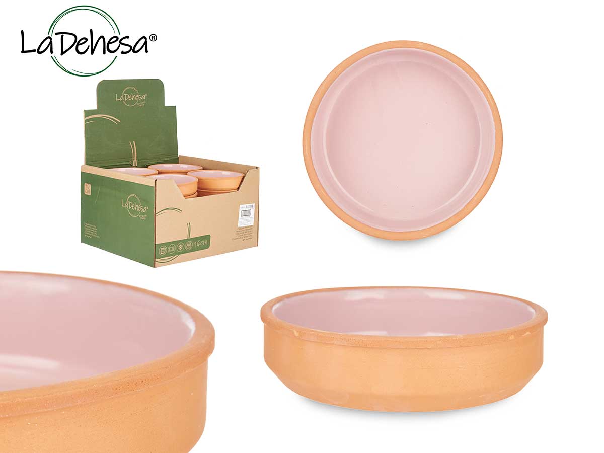 Earthenware Round Casserole 12 cm Pink