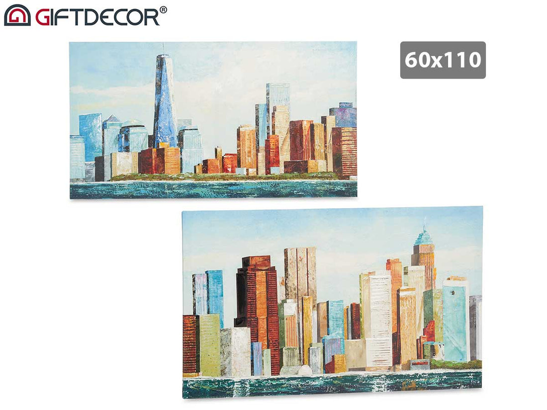 Painted Canvas City Colour 60 x 110 cm Assort 2