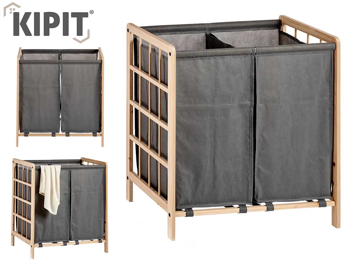 Grey Double Wardrobe Basket