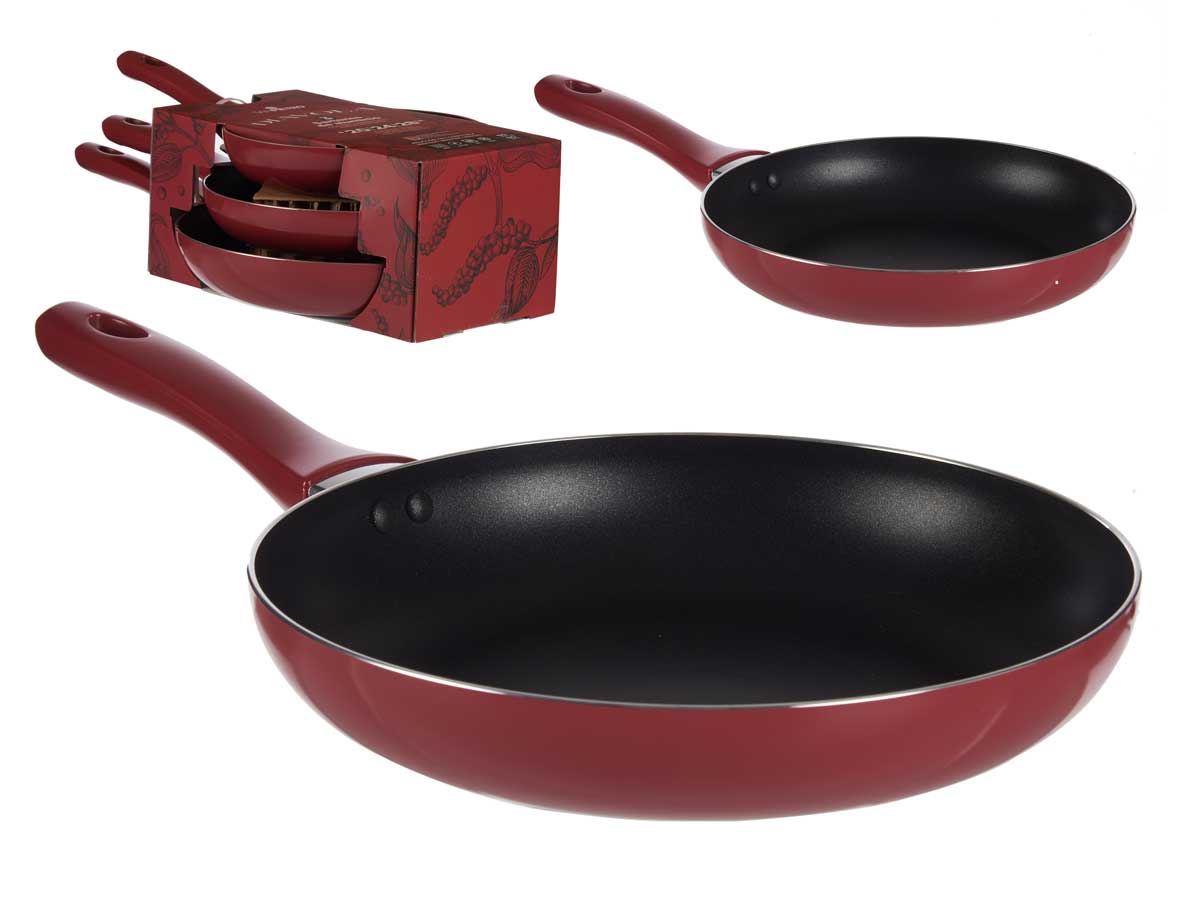 Set 3 Alu Frying Pan 20 24 28Cm Diavola San Pietro