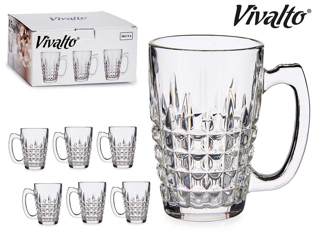 Squares Glass Mug 340 ml