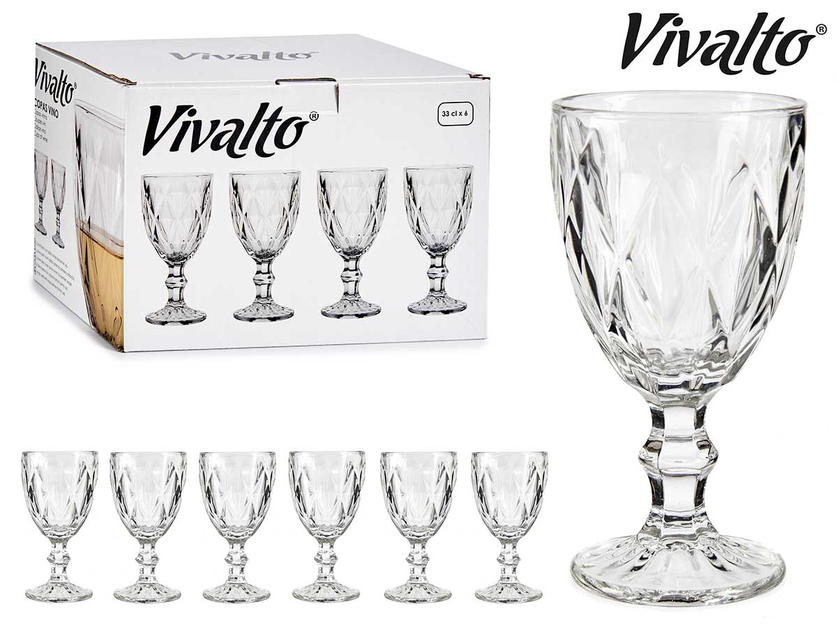 Copa de vino con forma de diamante 330 ml