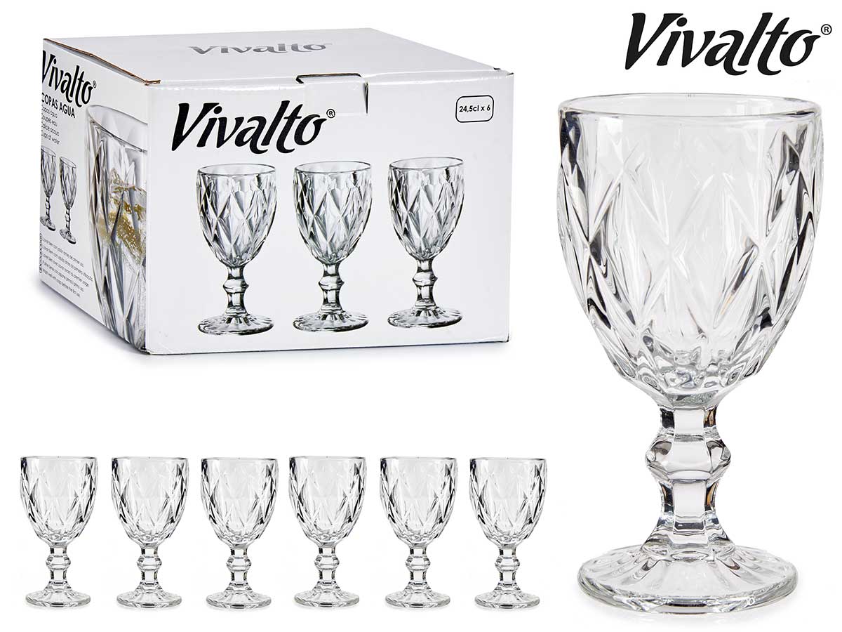 Vaso de agua con forma de diamante 254 ml