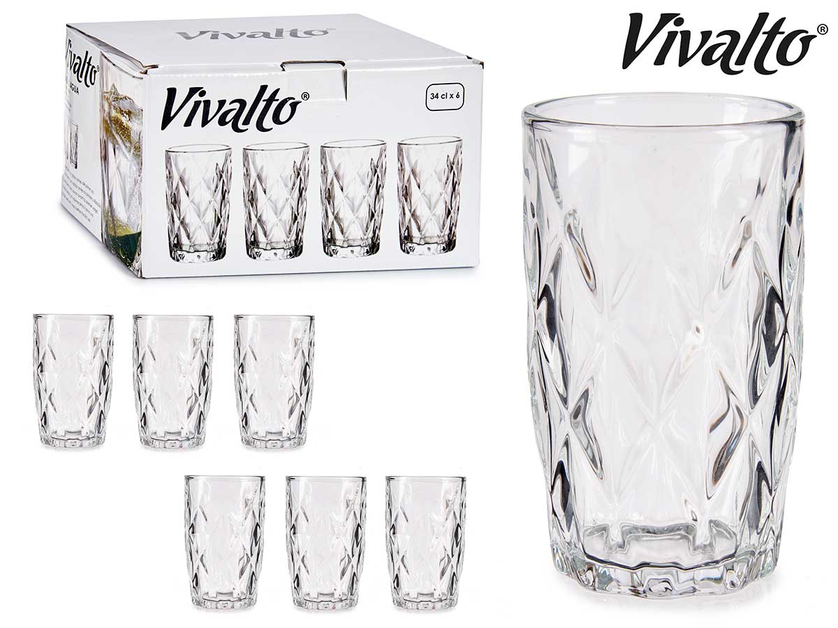 Vaso de agua con forma de diamante 340 ml