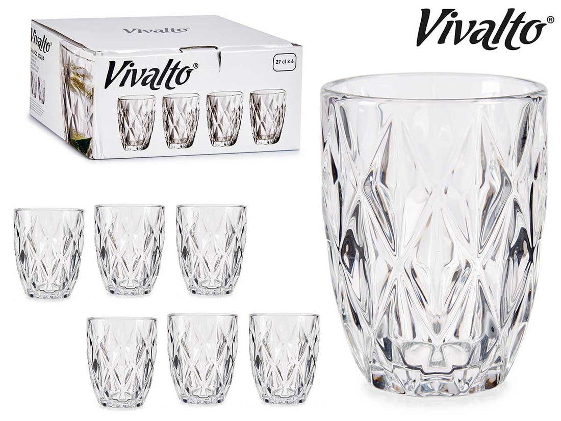 Vaso de agua con forma de diamante 270 ml