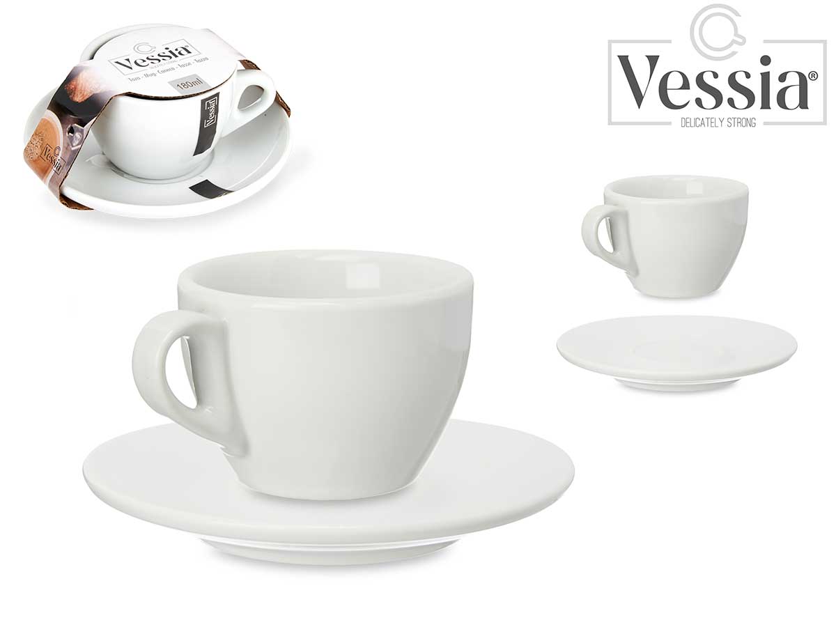 Taza De Café Y Plato De Porcelana 180Ml