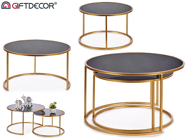 Set 2 Center Metal Tables Rounds