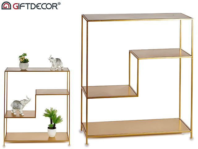 Metal Geometric Shelves 85 x 95 cm Gold