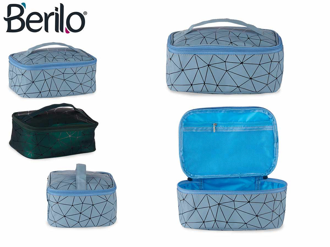 Bolsa de toalete azul ou verde