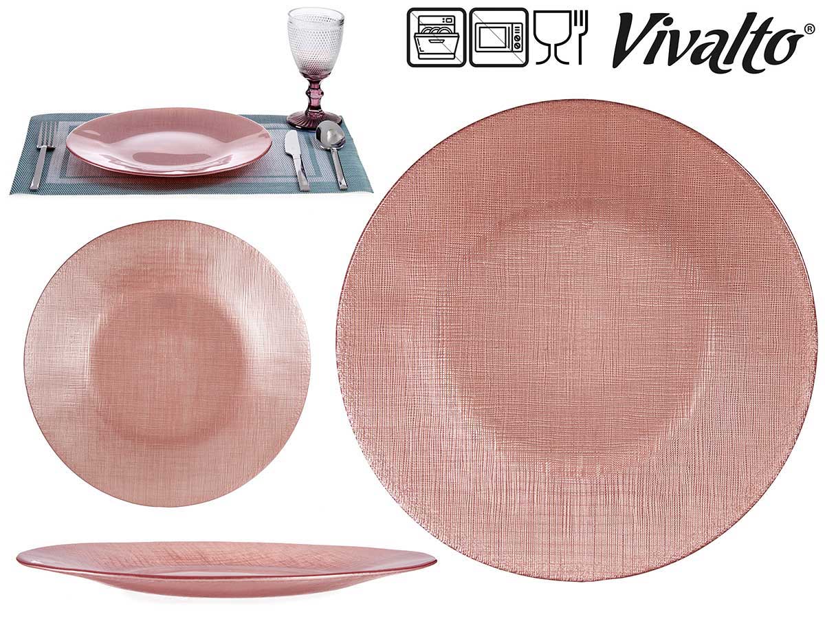 Plato Cristal Rosa Pastel 27 cm