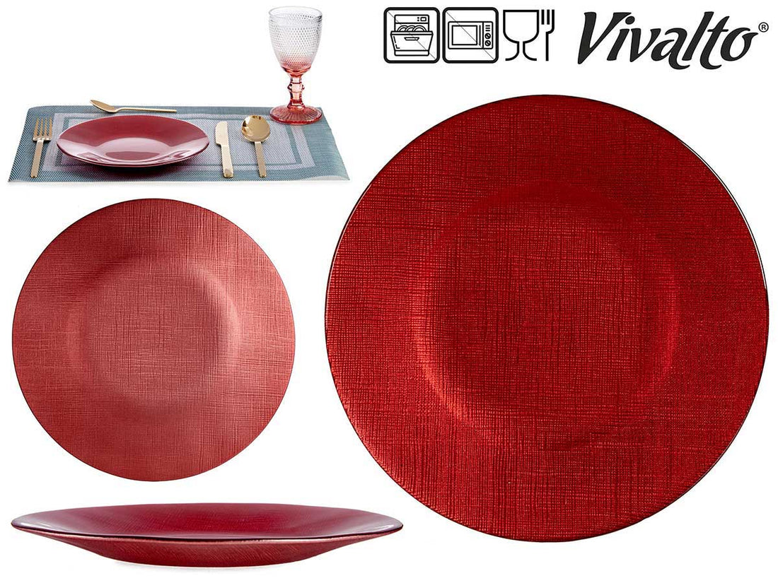 Plato Cristal Rojo 21 cm