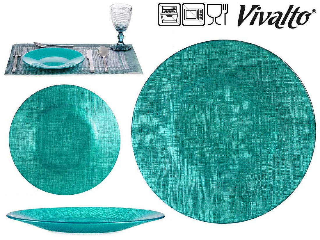 Turquoise Glass Plate 21 cm