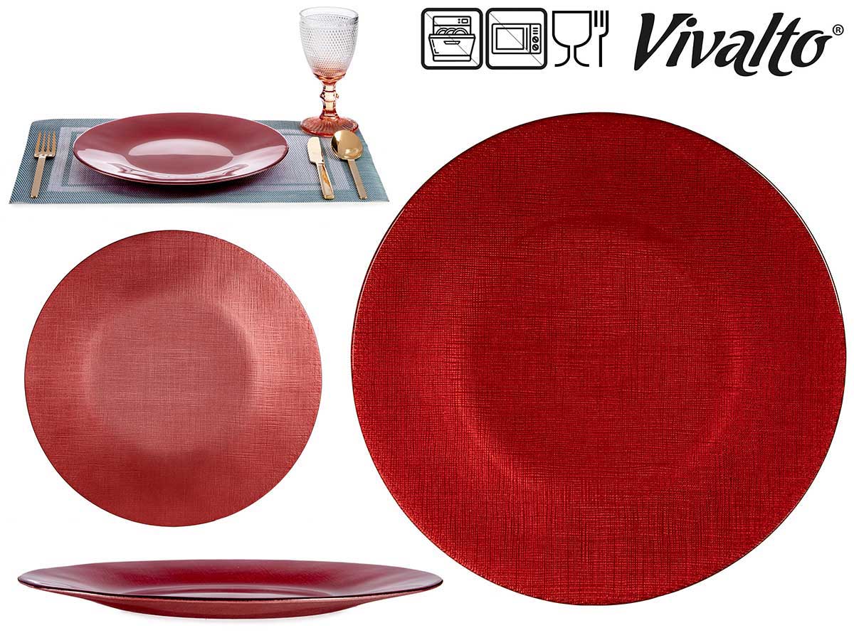 Plato Cristal Rojo 27 cm