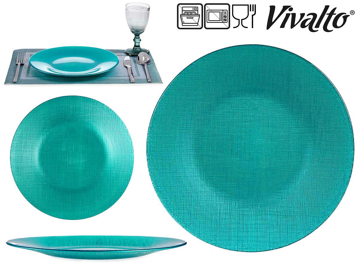 Turquoise Glass Plate 27 cm